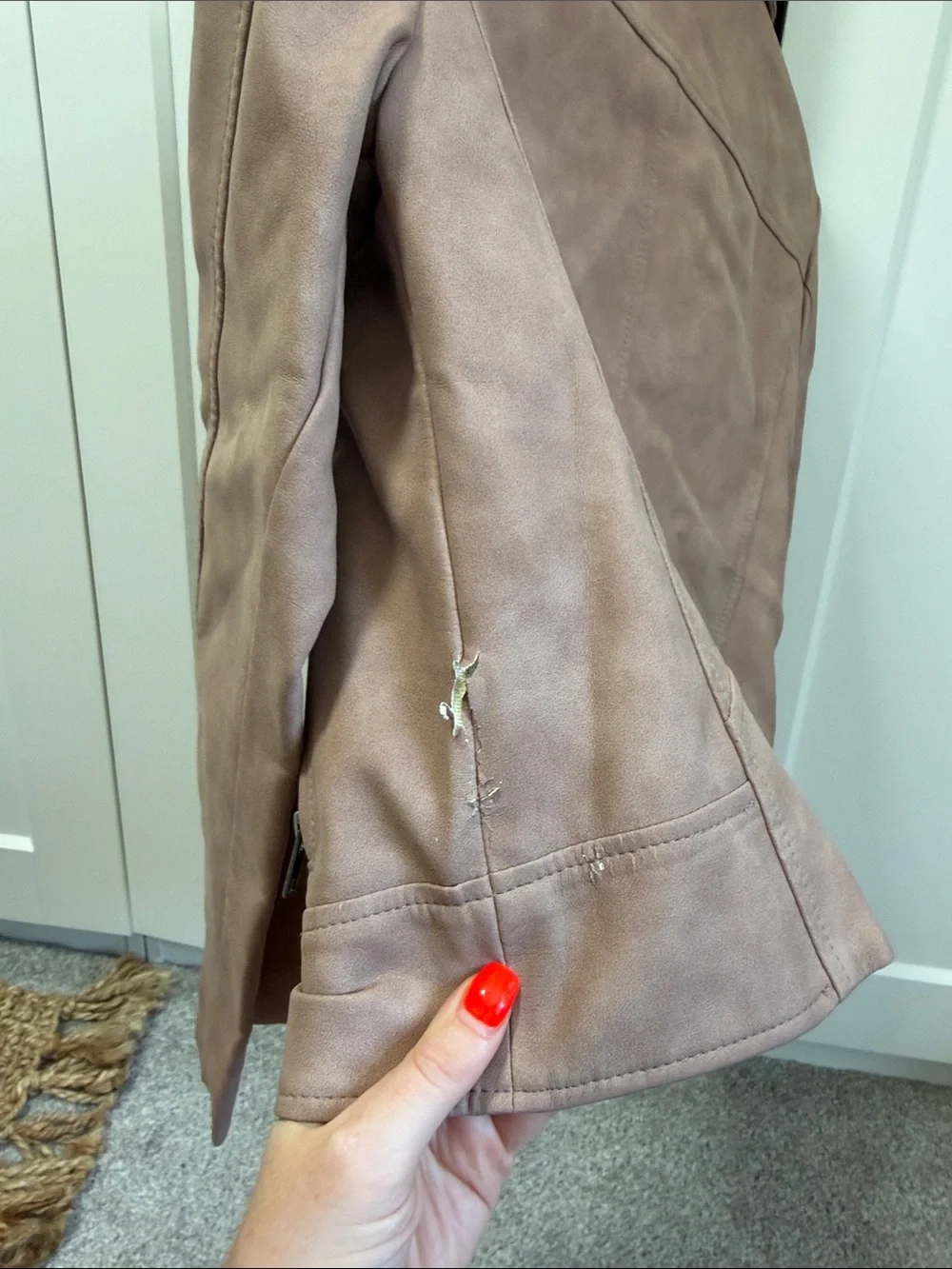 BB Dakota Dusty Mauve Suede Moto Jacket